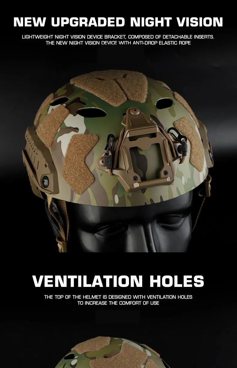 FAST SF SUPER HIGH CUT HELMET Tactical Hunting CS Simplified Version Protection Helmet