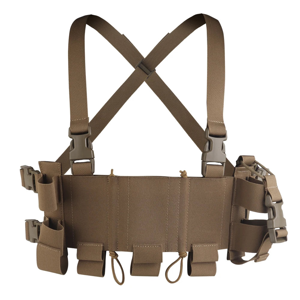 Tactical Chest Rig Lightweight WG Minimalistic Low Visibility Security Multi-mission Militar with Double-layer Triple Mag Pouch