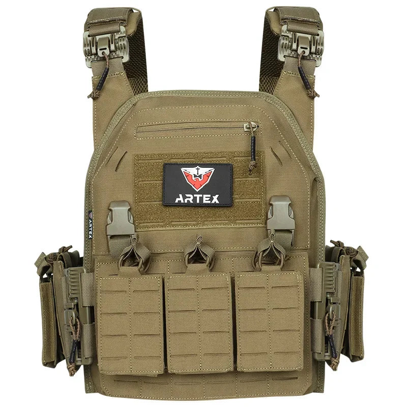 Tactical Vest Paintball Plate Holder with Triple Magazine Pouch ﻿