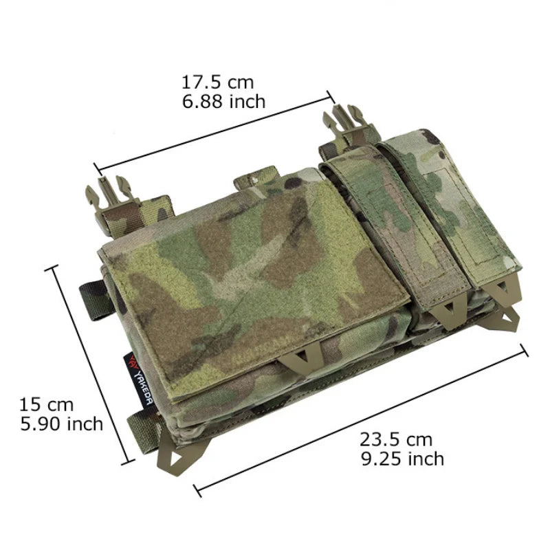 YAKEDA NEW Triple Magazine Pouch with Quick Release Mag Pouch Insert, UTX Buckles Combined Chest Mini Rig Pouch