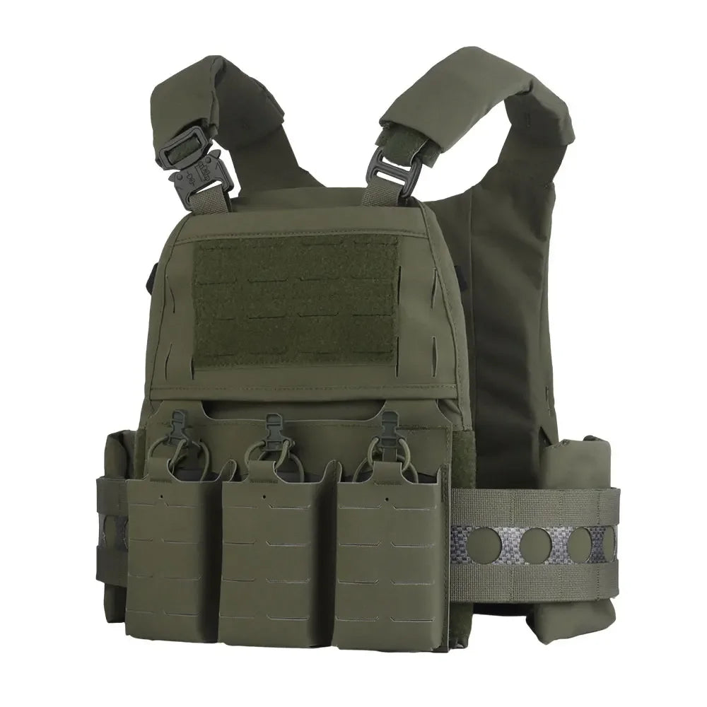Tactical FCPC V5 Plate Carrier Ferro Style New Version Quick Release Vest Triple 556 Magazine Pouch MOLLE With Large Zipper