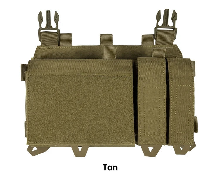 YAKEDA NEW Triple Magazine Pouch with Quick Release Mag Pouch Insert, UTX Buckles Combined Chest Mini Rig Pouch