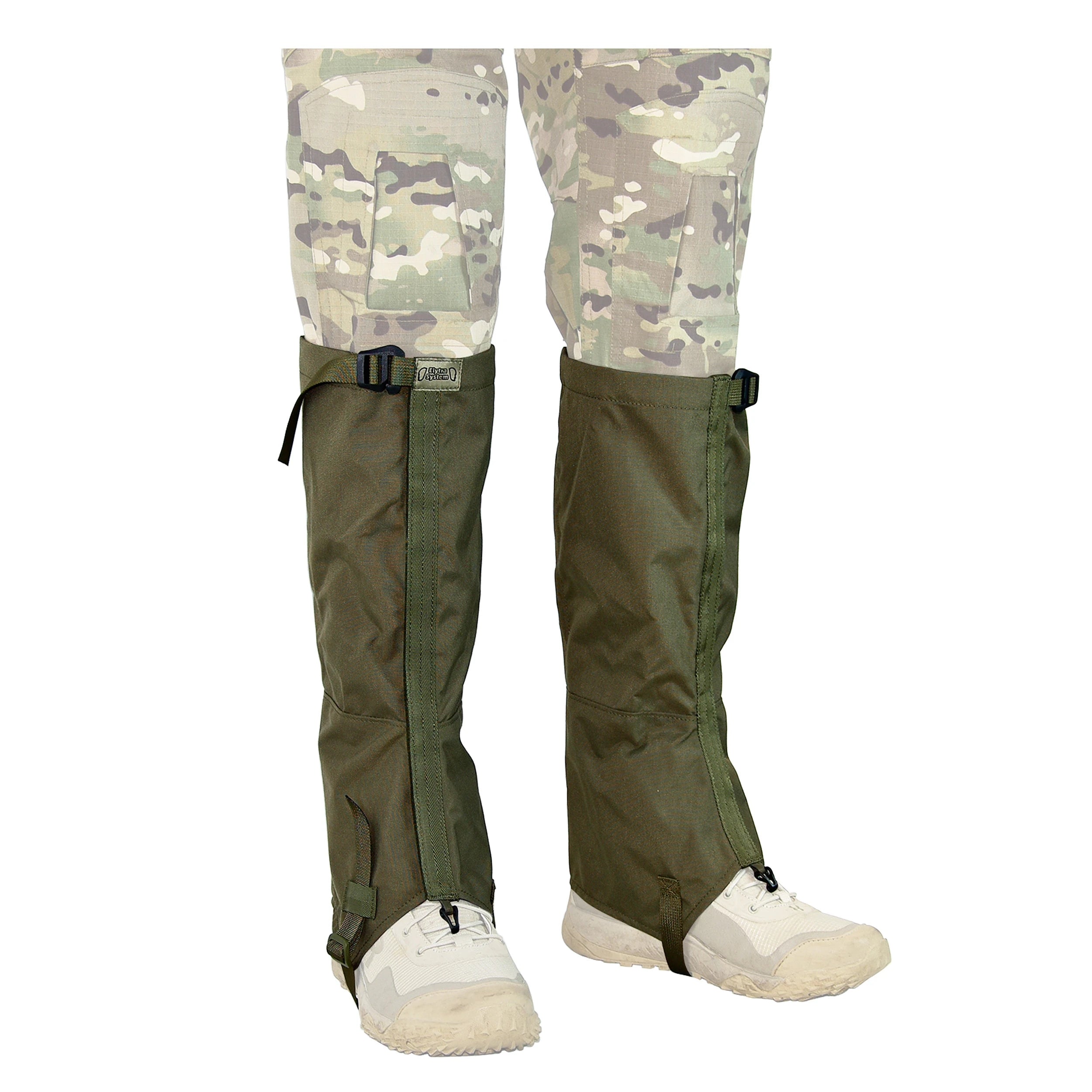 Tactical Leg Gaiters High Gaiters Gaiters Knee Protection Anti-Tear Nylon Fabric Full Length Zip Breathable Camping Hiking