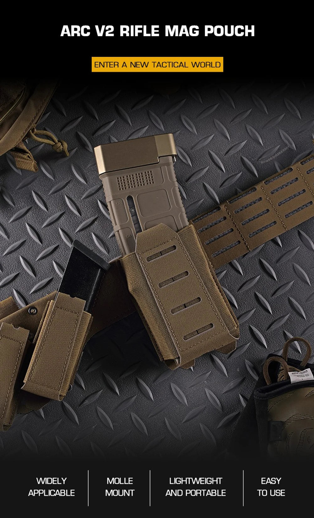 Molle Magazine Pouch AR M4 Single Mag Pouch Holder ARC V2 Belt Fast Attach Carrier Nylon Carrier