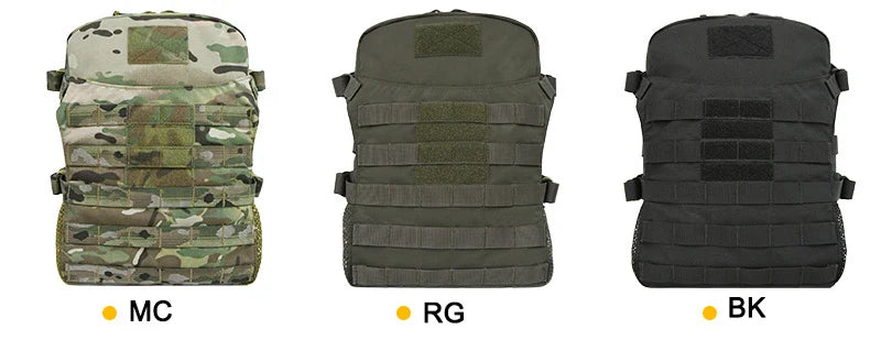 Nylon Tactical Molle Hydration Pack,Molle Hydration Carrier with Helmet Bag Pouch,Hydropack for 3L Water Bladder