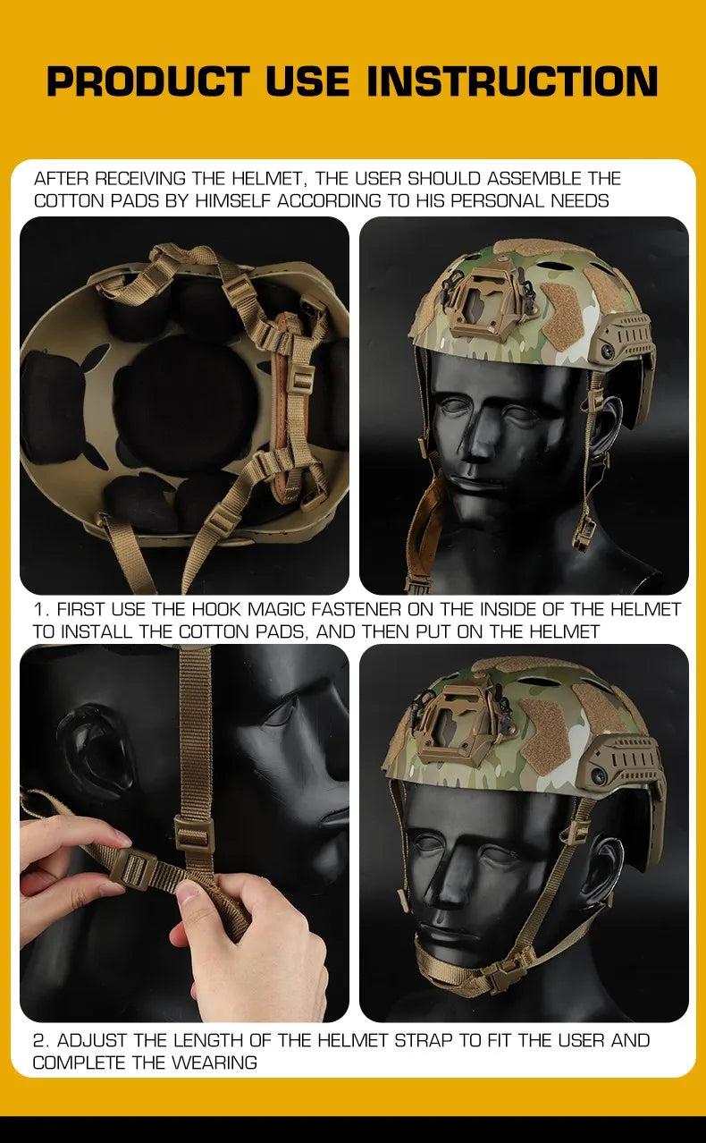 FAST SF SUPER HIGH CUT HELMET Tactical Hunting CS Simplified Version Protection Helmet