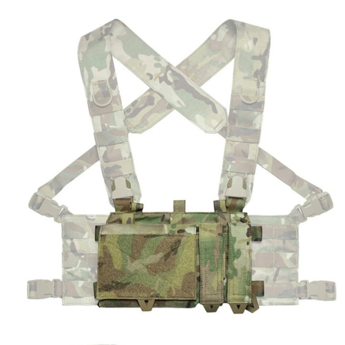 YAKEDA NEW Triple Magazine Pouch with Quick Release Mag Pouch Insert, UTX Buckles Combined Chest Mini Rig Pouch