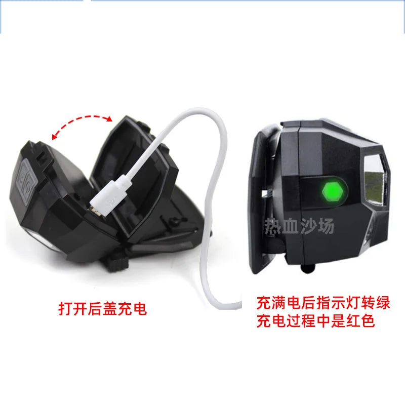 Adjustable Waterproof Multi-position Light Tactical FAST Helmet Headlamp XPE+COB Strong Light