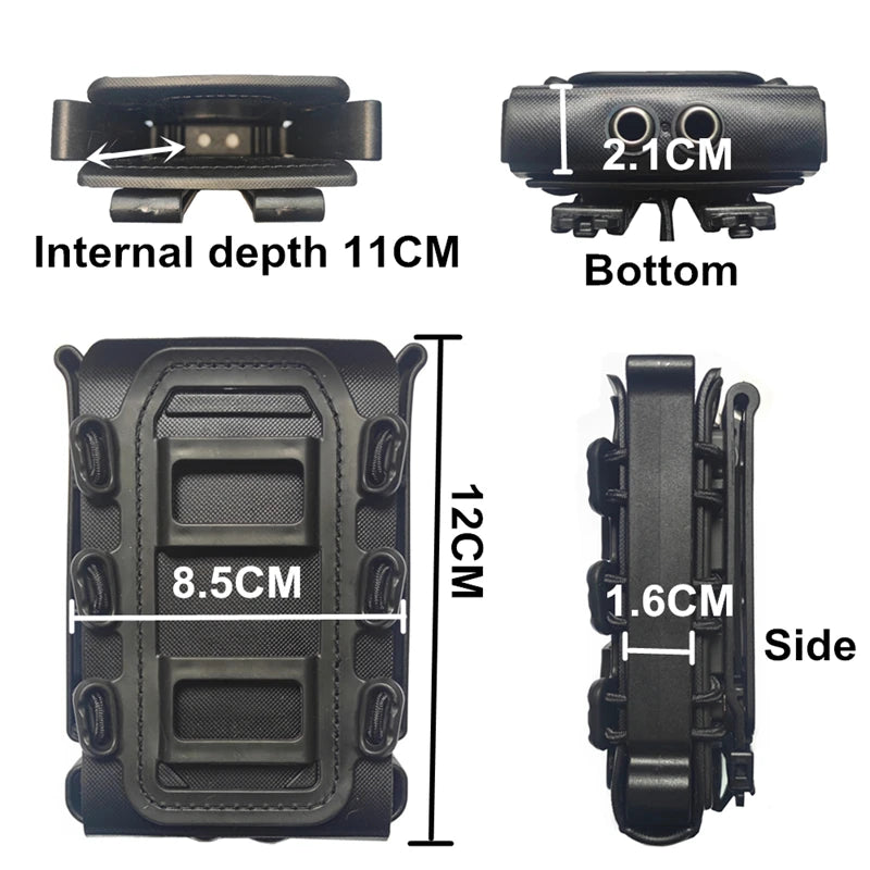 5.56mm 7.62mm Magazine Pouch with MOLLE Clip and Belt Clip Universal Mag Holder Pouch