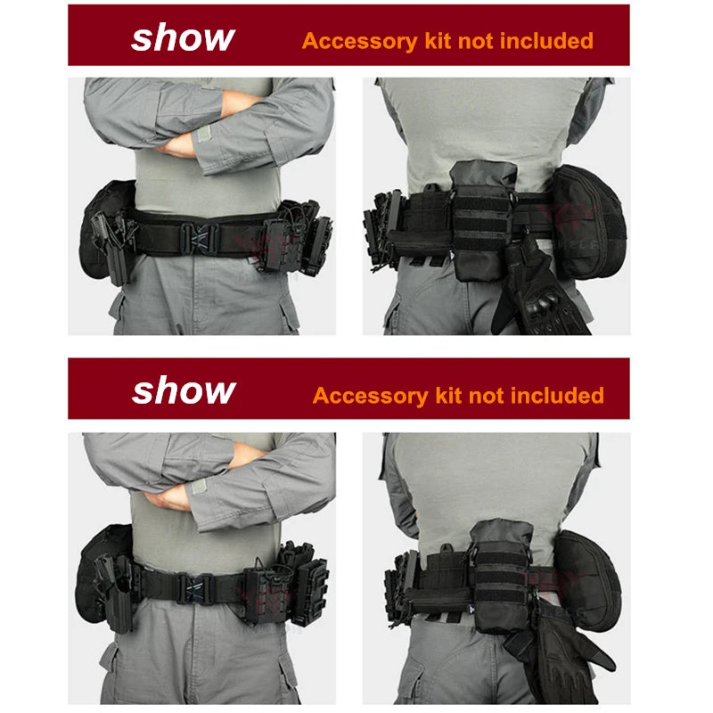 YAKEDA Battle Molle Riggers Belt Duty Belt Heavy Duty Anti-Slip Pad & Inner Belt Comb 3-In-1 System
