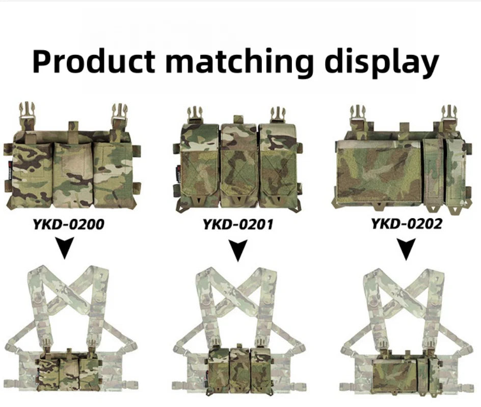 YAKEDA Tactical Chest Mini Rig with UTX Buckles,Molle Modular Micro Chest Mini Rigs