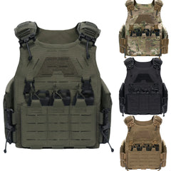 Light Laser Cut Tactical Plate Carrier Hunting Vest MOLLE Quick Release Fast Adjust Cummerbund CS Airsoft Agilite Combat Gear