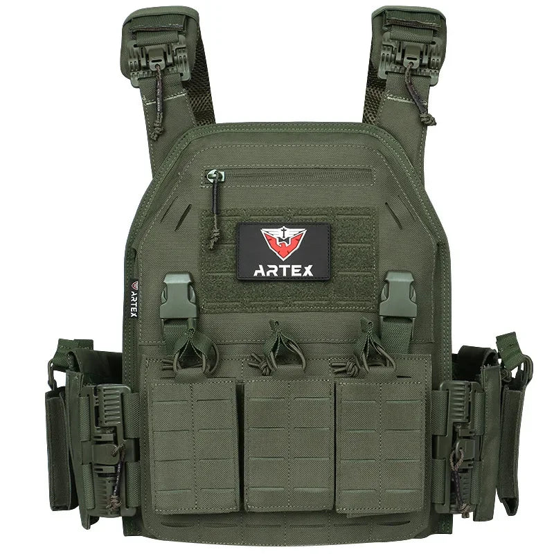 Tactical Vest Paintball Plate Holder with Triple Magazine Pouch ﻿