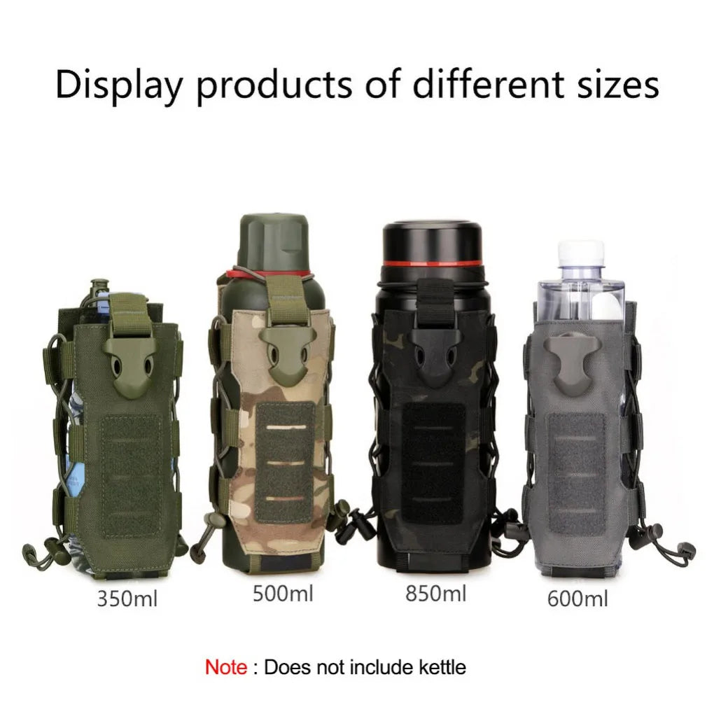 Laser Cut Design Molle Radio Pouch Holder & Molle Adjustable Water Bottle Holder 40 oz Bottle Pouch for Backpack Rope Contractio