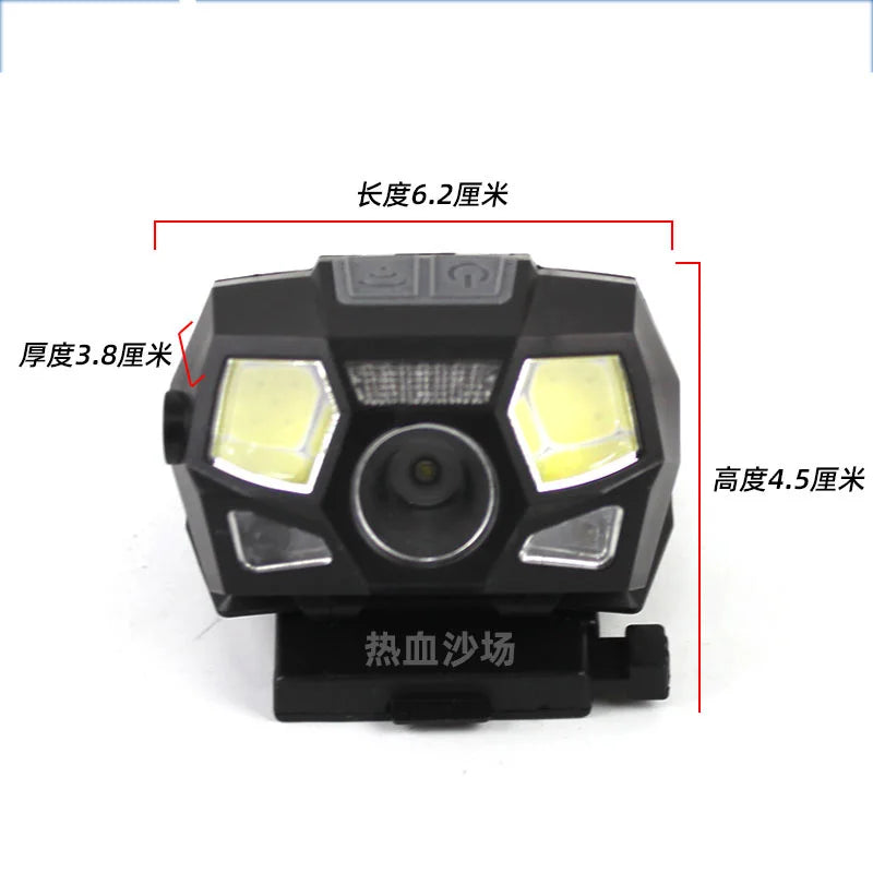 Adjustable Waterproof Multi-position Light Tactical FAST Helmet Headlamp XPE+COB Strong Light