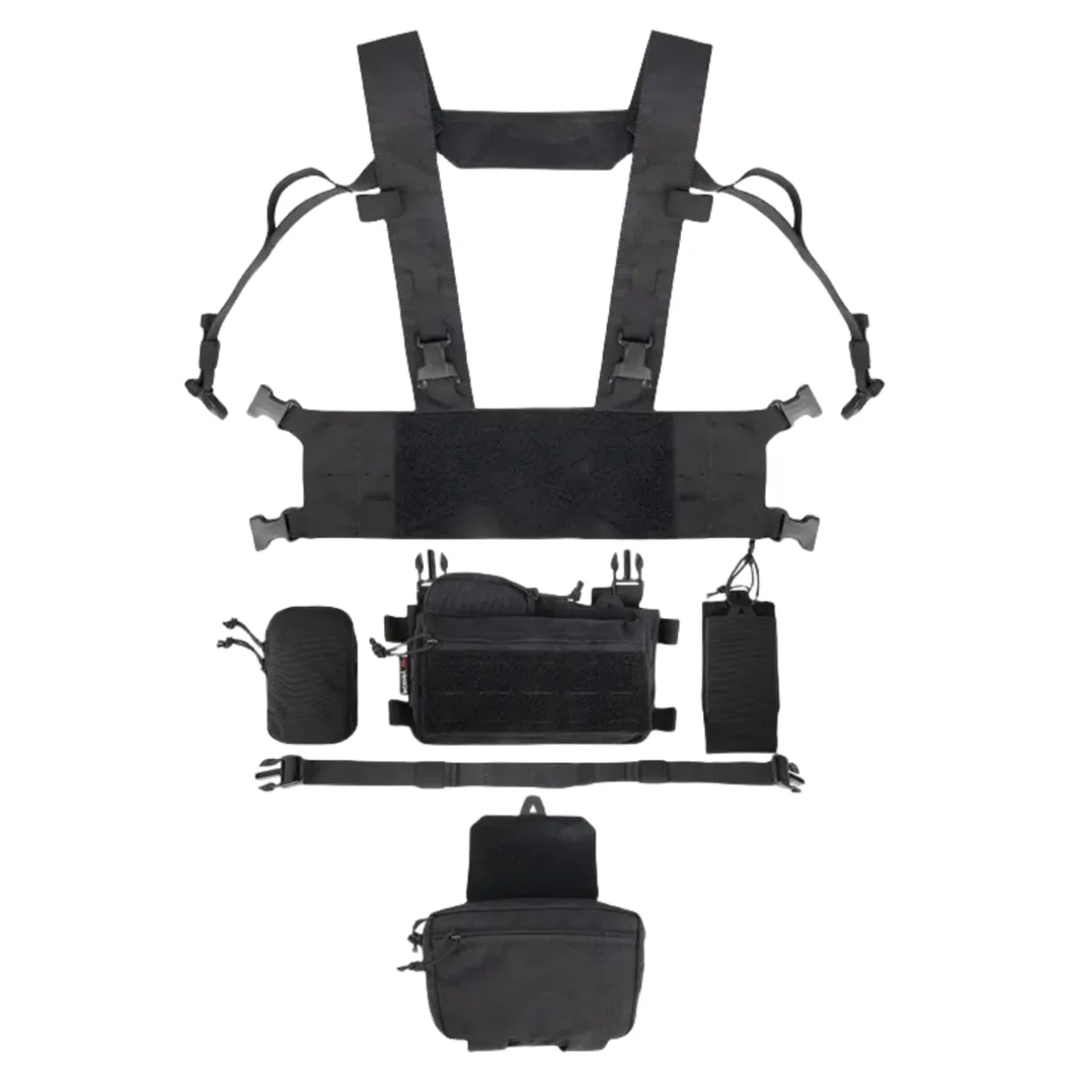 YAKEDA Tactical Chest Rig with 5.56/7.62 Magazine Pouch Holder, Pistol Pouch, Wing Pouch, Molle Dangler Pouch