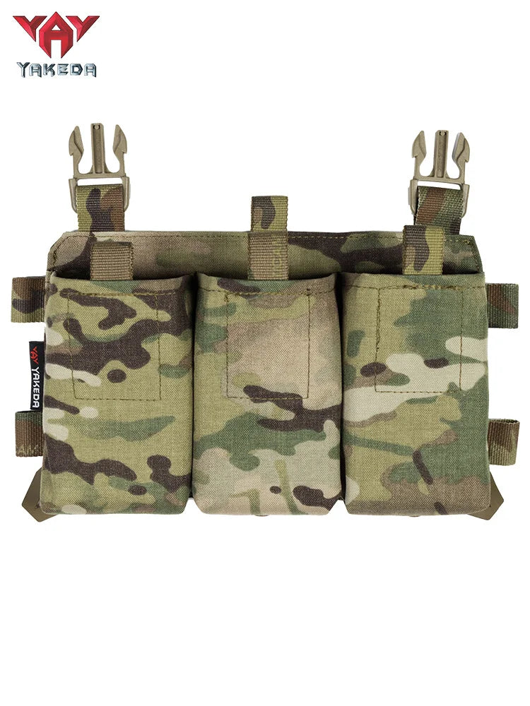 YAKEDA 500D Nylon N66 MOLLE Tactical Holster Triple Magazine Pouch  with Quick Release Mag Pouch Insert
