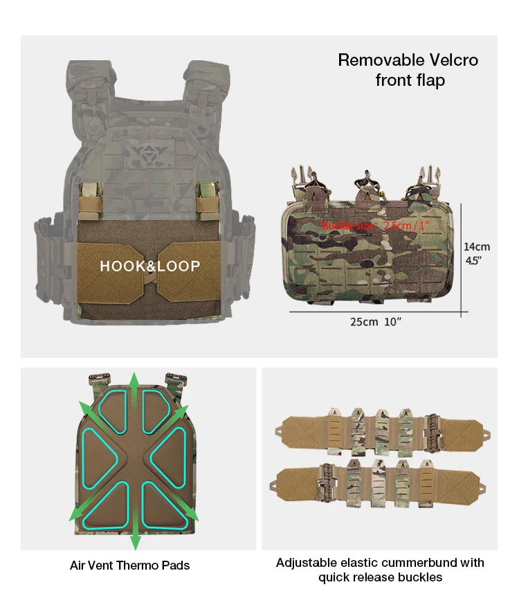 YAKEDA ATFG MOX CAMO Light Weight Quick Release Combat Plate Carrier 1000D Nylon Molle Chaleco Tactico Tactical Vest Hunting