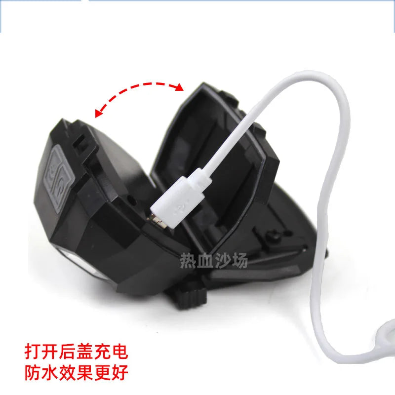Adjustable Waterproof Multi-position Light Tactical FAST Helmet Headlamp XPE+COB Strong Light