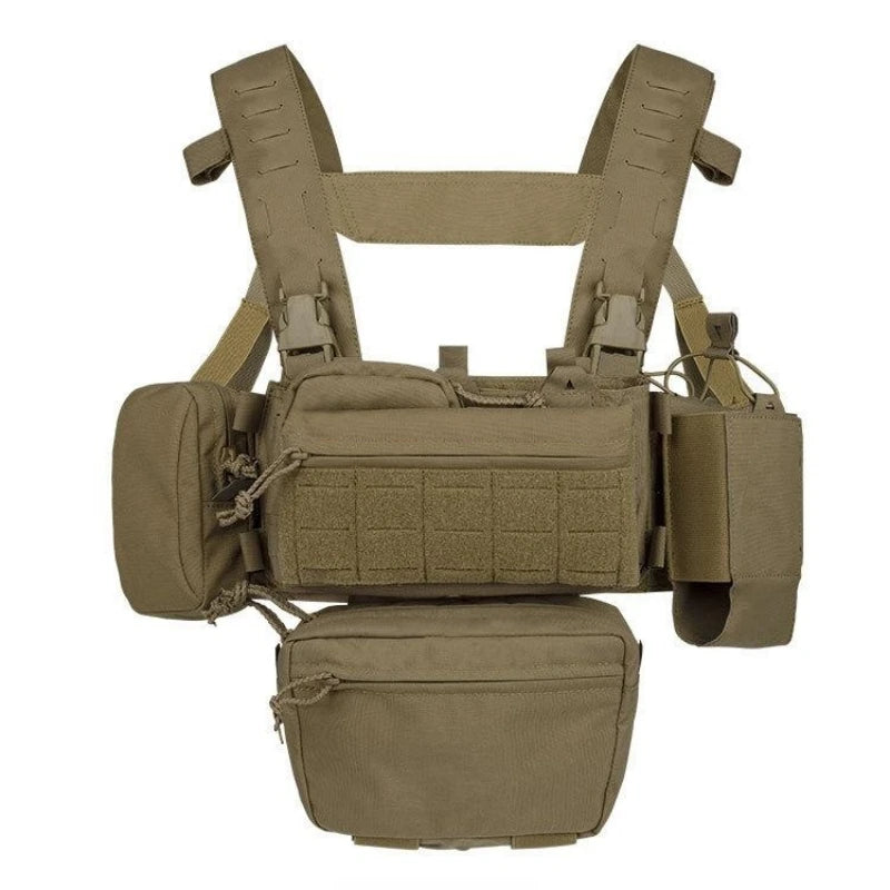 YAKEDA Tactical Chest Rig with 5.56/7.62 Magazine Pouch Holder, Pistol Pouch, Wing Pouch, Molle Dangler Pouch
