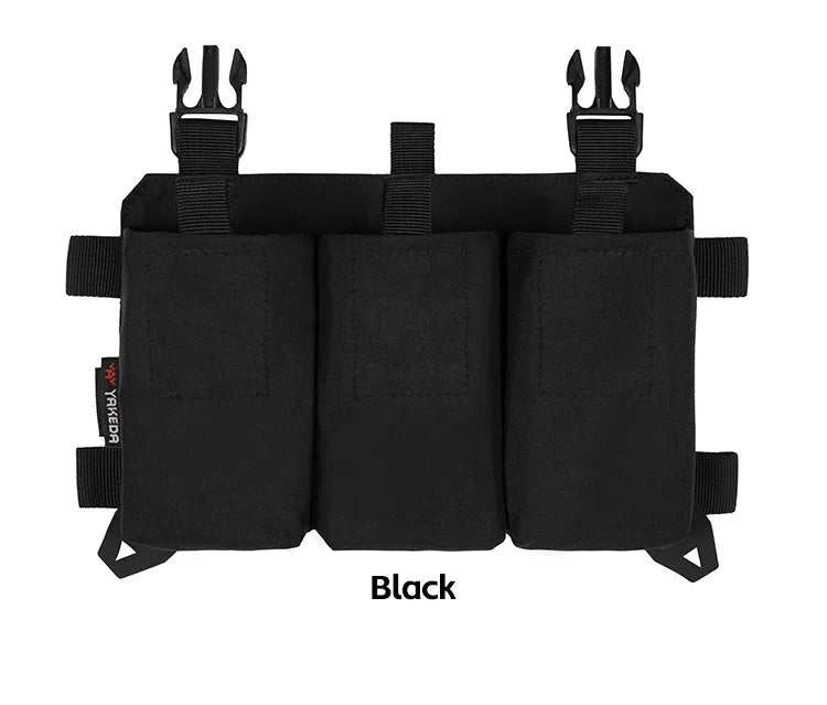 YAKEDA 500D Nylon N66 MOLLE Tactical Holster Triple Magazine Pouch  with Quick Release Mag Pouch Insert
