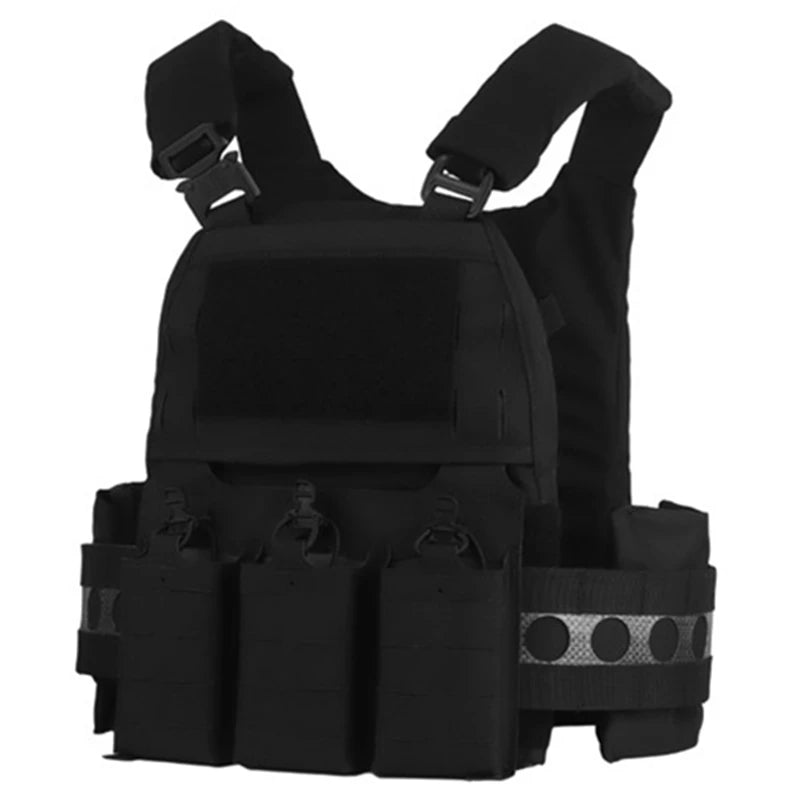 Ferro V5 FCPC Hunting Plate Carrier Modular Portable MOLLE Airsoft Training Triple Magazine Pouch With Zip On Back Panel Banger