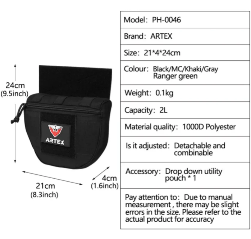 JPC/CPC Vest/Tactical Chest Pouch FC Large Sub-Pouch Tactical Vest/Chest Pouch Expanded Lower Belly molle