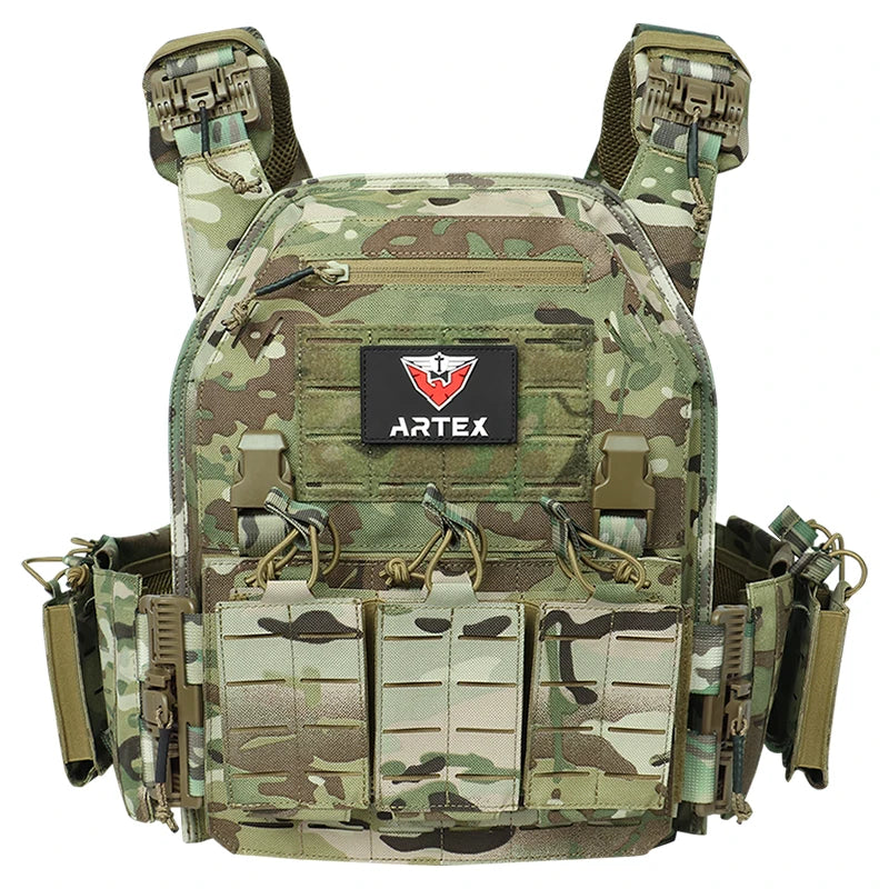 Tactical Vest Paintball Plate Holder with Triple Magazine Pouch ﻿