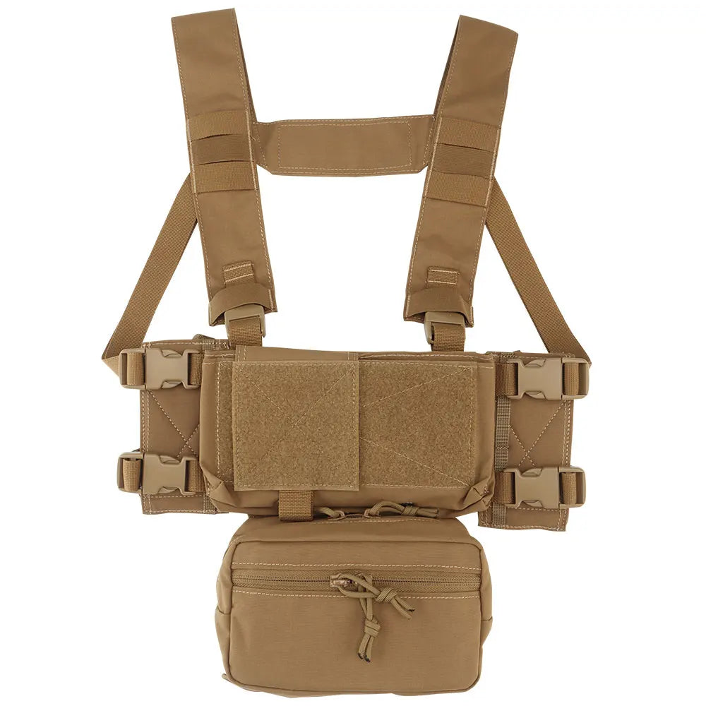 Tactical Chest Rig with 5.56/7.62 Magazine Pouch Holder, Pistol/Wing Pouch, Molle Dangler Pouch