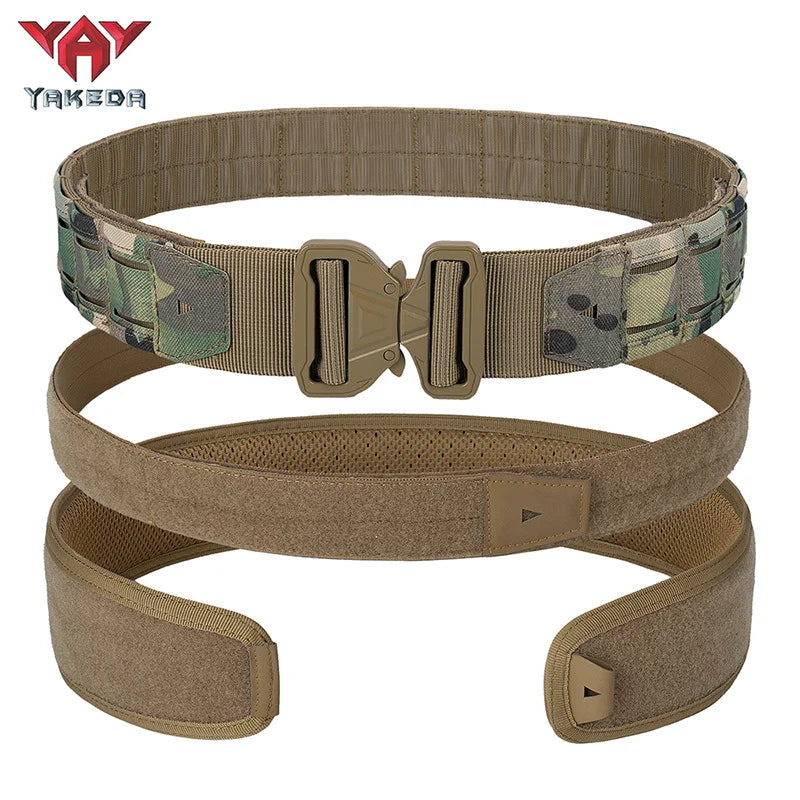 YAKEDA Battle Molle Riggers Belt Duty Belt Heavy Duty Anti-Slip Pad & Inner Belt Comb 3-In-1 System