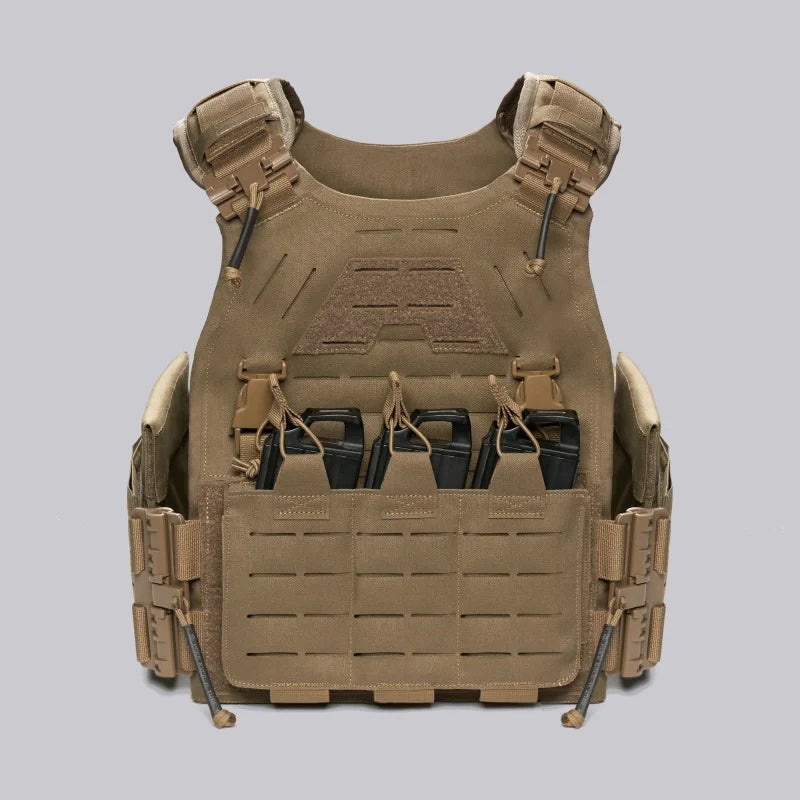 Light Laser Cut Tactical Plate Carrier Hunting Vest MOLLE Quick Release Fast Adjust Cummerbund CS Airsoft Agilite Combat Gear