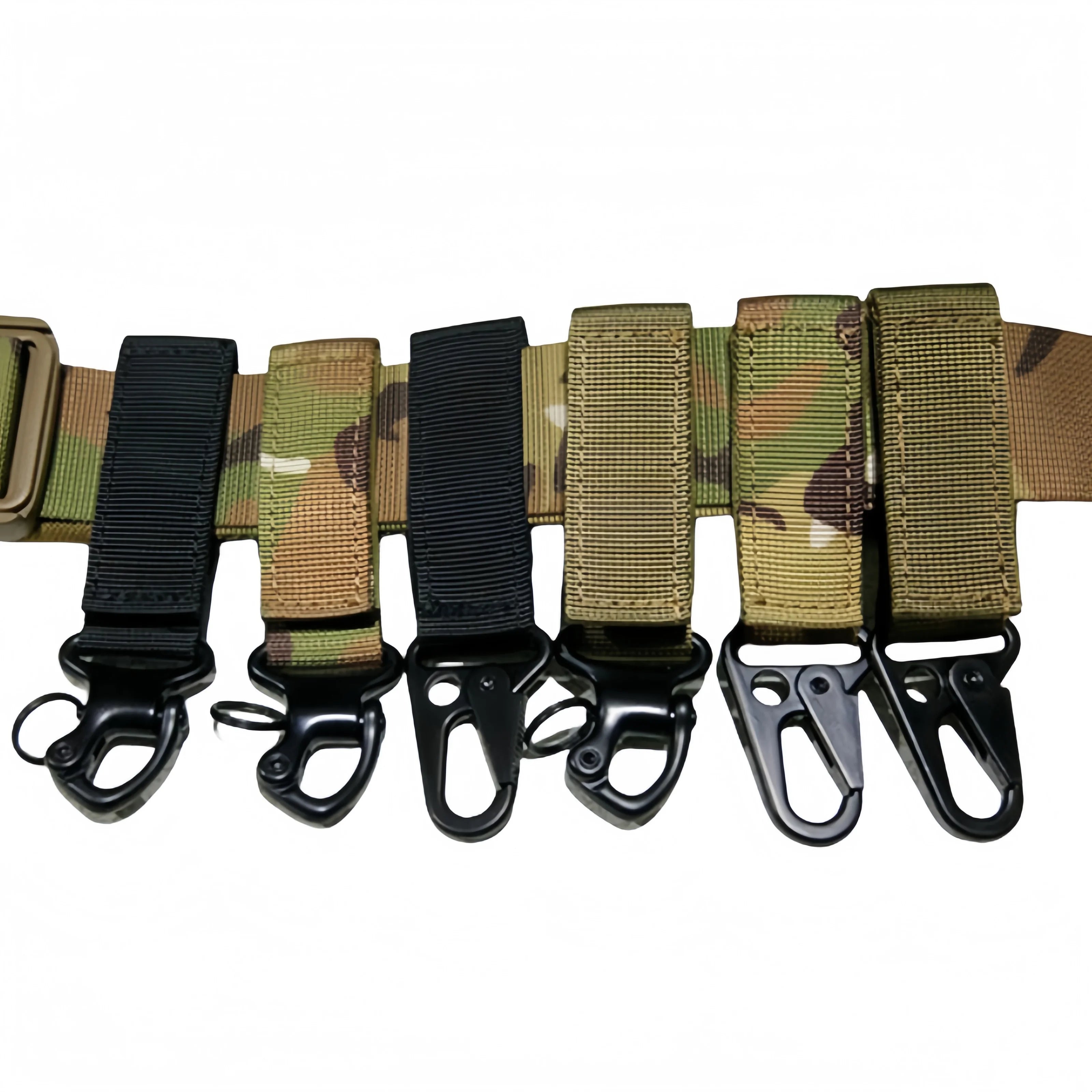 1PC Outdoor Tactical Hanging Key Hook Clip Clamp Buckle Hook Clip Nylon Webbing Molle Belt Clip Buckle Strap Hunting Accessories