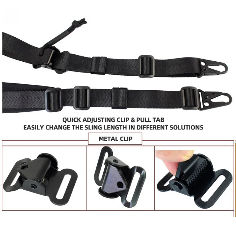 2/1 Point Tactical Sling, Modular Strap, Padded, Outdoor Activities