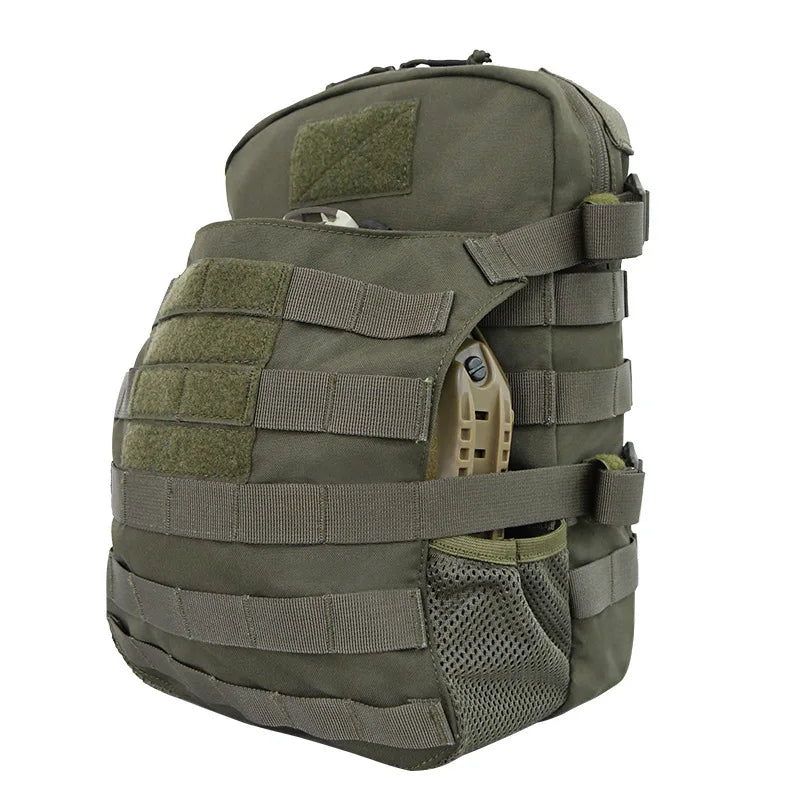 Nylon Tactical Molle Hydration Pack,Molle Hydration Carrier with Helmet Bag Pouch,Hydropack for 3L Water Bladder