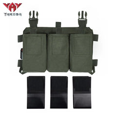 YAKEDA 500D Nylon N66 MOLLE Tactical Holster Triple Magazine Pouch  with Quick Release Mag Pouch Insert