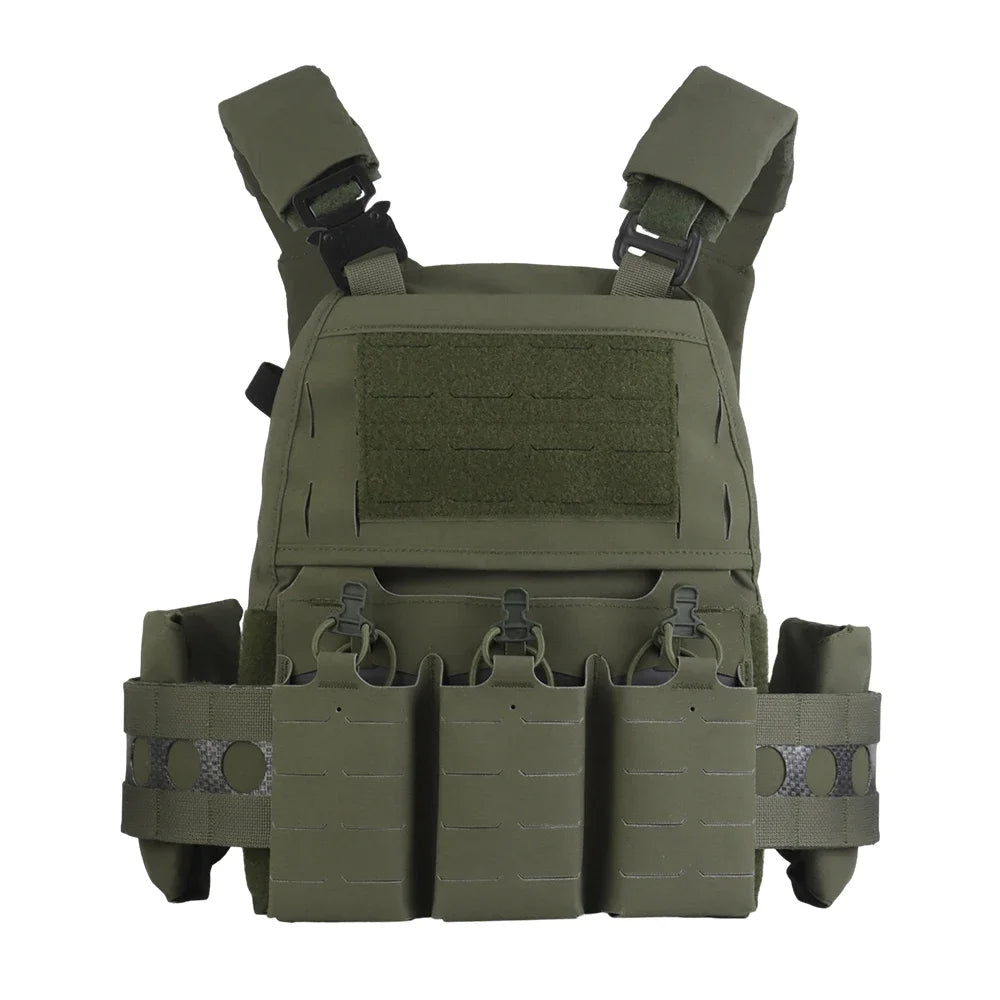 Ferro V5 FCPC Hunting Plate Carrier Modular Portable MOLLE Airsoft Training Triple Magazine Pouch With Zip On Back Panel Banger