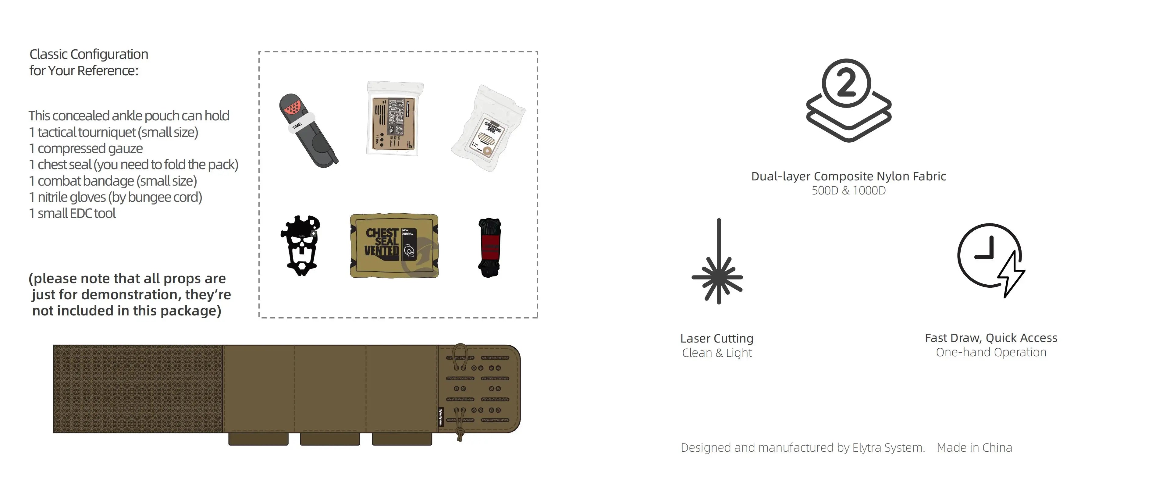 Hunting Tactical Hidden Discreet Ankle Carry IFAK Pouch Leg Hugging Kits Lightweight