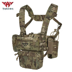 YAKEDA Tactical Chest Rig with 5.56/7.62 Magazine Pouch Holder, Pistol Pouch, Wing Pouch, Molle Dangler Pouch