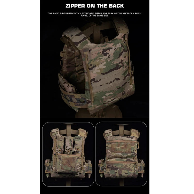 Ferro V5 FCPC Hunting Plate Carrier Modular Portable MOLLE Airsoft Training Triple Magazine Pouch With Zip On Back Panel Banger