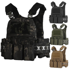 Tactical FCPC V5 Plate Carrier Ferro Style New Version Quick Release Vest Triple 556 Magazine Pouch MOLLE With Large Zipper