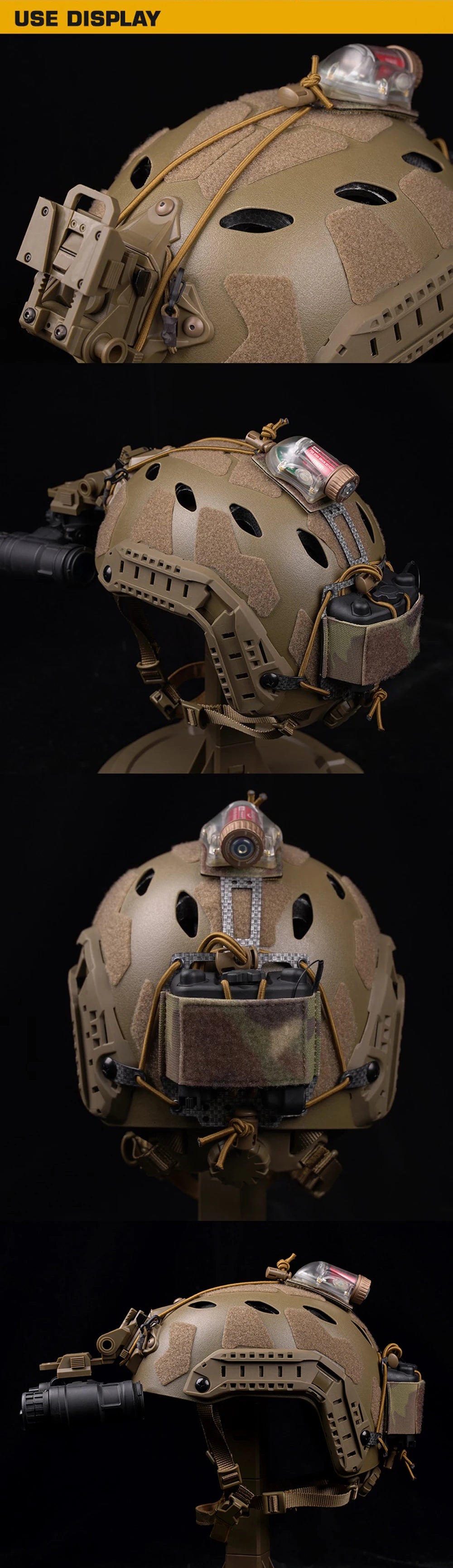 Tactical PVS31 NVG Battery Box Retention System Helmet Pouch FERRO STYLE Carbon Frame