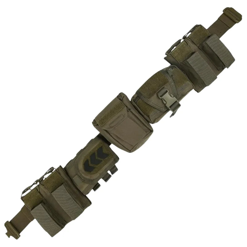 Yakeda Tactical Battle Belt 7 in 1 Airsoft Utility, 1000D Nylon Tactical Duty Belt with Mag Pouch Bag