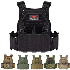 YAKEDA Light Weight Quick Release Combat Plate Carrier 1000D Nylon Molle Chaleco Tactico Tactical Vest Black