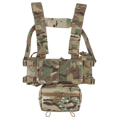 Tactical Chest Rig with 5.56/7.62 Magazine Pouch Holder, Pistol/Wing Pouch, Molle Dangler Pouch