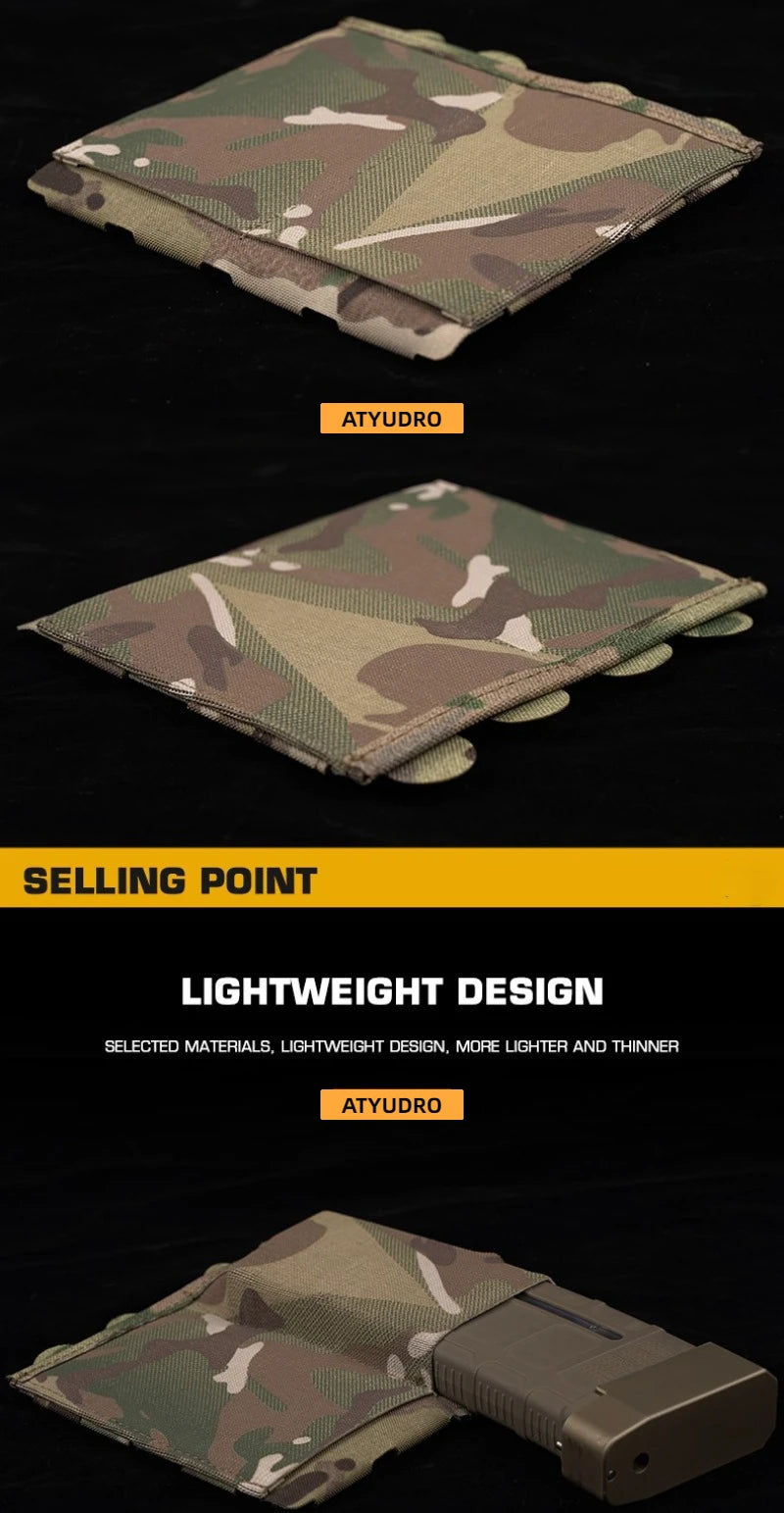 Tactical 5.56mm Lightweight Elastic Double Mag Pouch Hunting Equipment CS Shooting Molle System Paintball Accessories