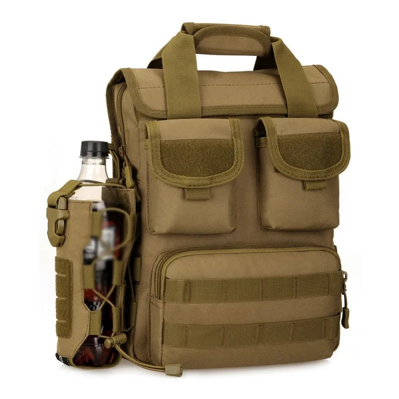 Laser Cut Design Molle Radio Pouch Holder & Molle Adjustable Water Bottle Holder 40 oz Bottle Pouch for Backpack Rope Contractio