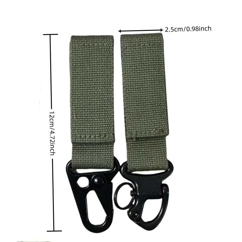 1PC Outdoor Tactical Hanging Key Hook Clip Clamp Buckle Hook Clip Nylon Webbing Molle Belt Clip Buckle Strap Hunting Accessories