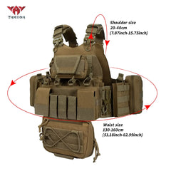 YAKEDA Tactical Plate Carrier for Men1000D Nylon Quick Release Laser-Cutting Modular Lightweight Vest