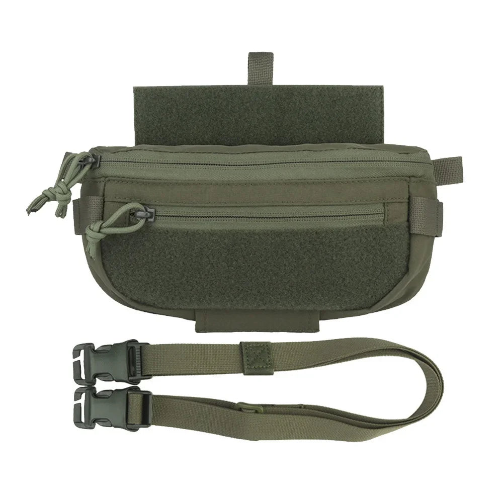 Tactical Hanger Pouch Compact Abdominal Dangler Pack Quick Release Shoulder Bag Integrates Hunting Vest Plate Carrier Airsoft