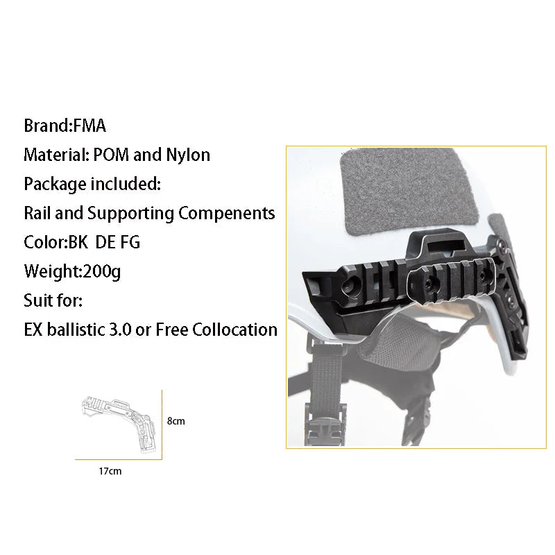 FMA EX BALLISTIC Version Tactical Helmet Special 3.0 Rail System Components  Helmet Accessories Mount